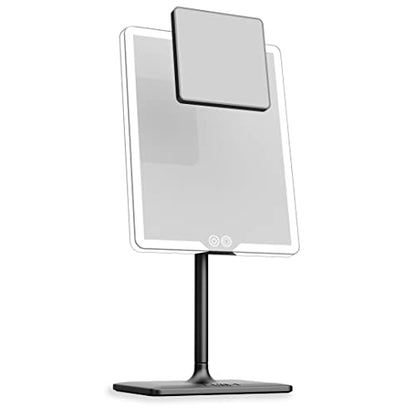 Orbit LED Vanity Mirror with Lights, 7X/1X Magnification, Dimmable & USB-C Rechargeable Tabletop Mirror - Phantom Black - color: Phantom Black