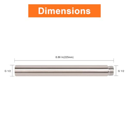 Shower Head Extension Arm, Shower Extender Water Outlet- Lowers Existing, Shower Pipe Extension for Bathroom, Made of Solid Metal Stainless Steel(8 Inch, Brushed Nickel) - color: Brushed Nickel, style: 8 Inch