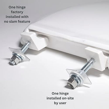 Centoco Elongated Toilet Seat, HD Commercial, Self Sustaining Hinge, White | Stainless Steel Self Sustaining Hinge, Heavy Duty Commercial, Open Front with Cover, Plastic, Made in the USA, 820STSS-001 - size: Elongated, style: Commercial