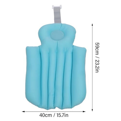 Adult Bath Pillow Suction Cup Design Neck Back Support Nonslip Bath Mat for Home Bathroom (Blue) - color: Blue