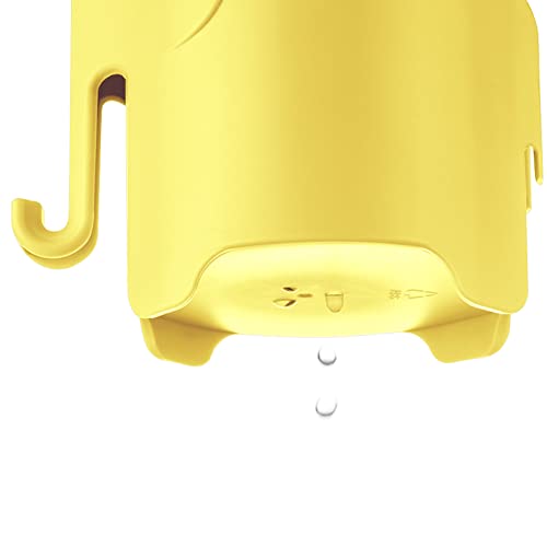 Elephant Toothbrush Holder for Kids, Suction Cup Electric Toothbrush and Toothpaste Holder for Toddler, Cute Toddler Toothbrush Holder with 3 Slots and a Hook for Hanging Bath Ball, Yellow - color: Yellow