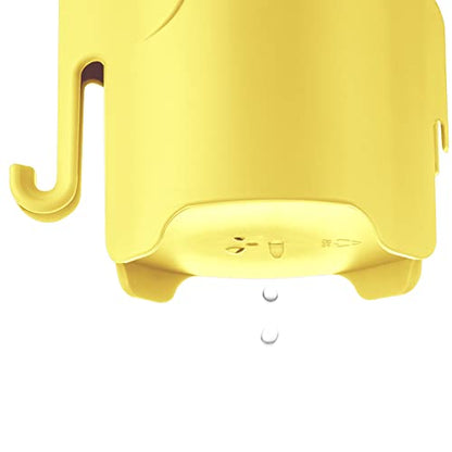 Elephant Toothbrush Holder for Kids, Suction Cup Electric Toothbrush and Toothpaste Holder for Toddler, Cute Toddler Toothbrush Holder with 3 Slots and a Hook for Hanging Bath Ball, Yellow - color: Yellow