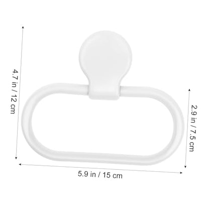 Self-Adhesive White Towel Ring for Bathroom and Kitchen No Drilling Required Premium Abs Material Easy Installation Towel Holder with Simple Design