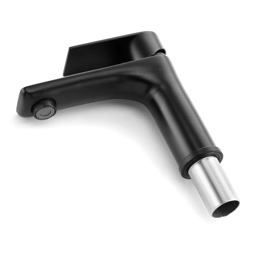 SUMERAIN Stainless Steel Bathroom Sink Faucet Lead-Free Matte Black Lavatory Faucet Single Handle | Stainless Steel, Lead-Free, Unique Flow Pattern, Water-saving, Easy DIY Install - color: Matte Black