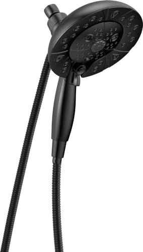 Delta Faucet 5-Spray In2ition Dual Shower Head with Handheld Spray, H2Okinetic Matte Black Shower Head with Hose, Showerheads, Handheld Shower Heads, Magnetic Docking, Matte Black 58480-BL-PK - color: Matte Black