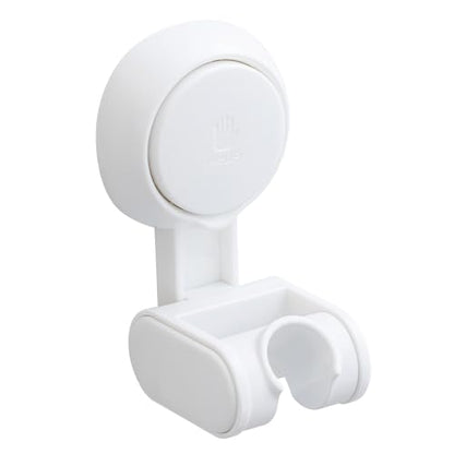 TAILI Shower Head Holder Suction,Adjustable Height & Angle,Universal,White | bathroom handheld shower wand bracket,no-drill removable waterproof,round,plastic,wall mounted,kids,pets,4.5" - color: Light White, size: Round