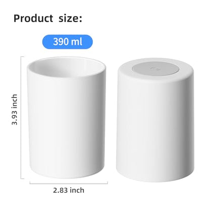 Bathroom Tumbler 13.75oz 1PK- Non Slip Plastic Toothbrush Cup, White | Easy to clean 390ml plastic bathroom tumbler with non-slip grip. Durable toothbrush cup for home, travel and business - color: White, size: 1PC