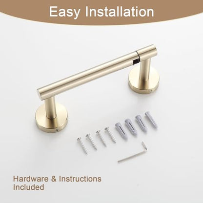 BGL Toilet Paper Holder Brushed Gold Wall Mount, Bathroom Toilet Paper Holder Brushed Nickel SUS 304 Stainless Steel, Double Post Pivoting Toilet Paper Roll Holder for Bathroom RV - color: Brushed Gold