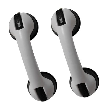 2 - Pack Suction - Cup Safety Grab Handles, 12 - Inch No - Drill Removable Handrails for Bathroom, Bathtub, Shower, Toilet, Ideal for Seniors, Elderly, and Those Needing Balance Support（Black）