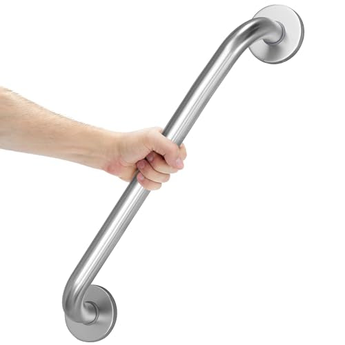 AmazerBath Grab Bars for Bathtubs and Showers Anti Slip, 24" L x 1.25" D, Handicap Grab bar Stainless Steel, Shower Grab Bars for Seniors, Bathtub Handle Grab Bars for Bathroom Holds 500LBS - color: Brushed Nickel, size: 24"L x 1.25"D