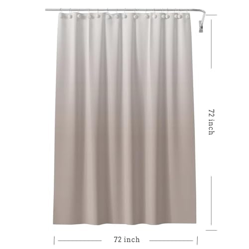 Shower Curtain Liner 72 x 72, Plastic Waterproof 4G Lightweight Shower Liner for Bathroom, with Grommets Holes and 3 Heavy Duty Magnetic Weights - color: Gradient Begie