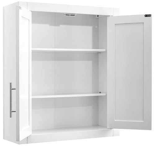 Crosley Furniture Savannah 2-Piece Wall Kitchen Storage Cabinet, Cabinets for Laundry, Bathroom, White - color: White, style: 2-Piece Bathroom Cabinet