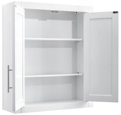 Crosley Furniture Savannah 2-Piece Wall Kitchen Storage Cabinet, Cabinets for Laundry, Bathroom, White - color: White, style: 2-Piece Bathroom Cabinet