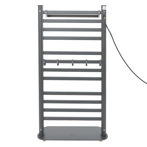 Freestanding Towel Warmer Rack, Heated Electric Carbon Fiber, Timer (Grey) | Place in Bathrooms to Warm Towels and Dry Clothes—Carbon Fiber Heating Eliminates Dampness, Spa‑Like Comfort Daily. - color: Grey