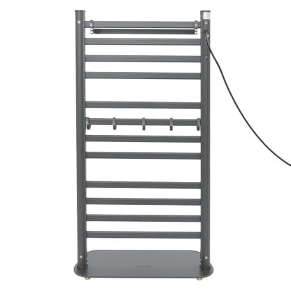 Freestanding Towel Warmer Rack, Heated Electric Carbon Fiber, Timer (Grey) | Place in Bathrooms to Warm Towels and Dry Clothes—Carbon Fiber Heating Eliminates Dampness, Spa‑Like Comfort Daily. - color: Grey