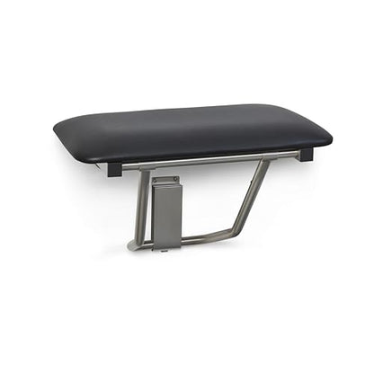 Seachrome 30" x 15" Black Padded Cushion Folding Wall Mount Bench Shower Seat, ADA Compliant - color: Black, size: 30 in