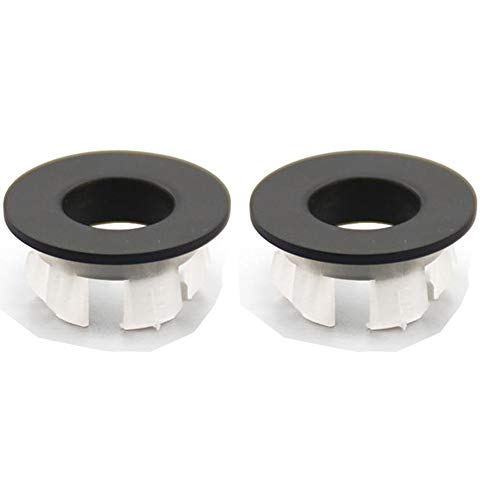 Sink Basin Trim Overflow Cover Brass Insert in Hole Round Caps Matte Black 2 PCS - color: Matte Black 2 Pcs