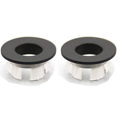 Sink Basin Trim Overflow Cover Brass Insert in Hole Round Caps Matte Black 2 PCS - color: Matte Black 2 Pcs
