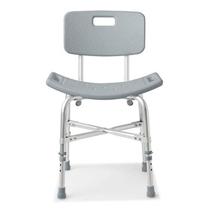 Medline Shower Chair Bath Bench with Back, Supports up to 550 lb, Safe and Comfortable Baths and Showers, Non-Slip Rubber Feet, Back for Extra Support - style: Chair
