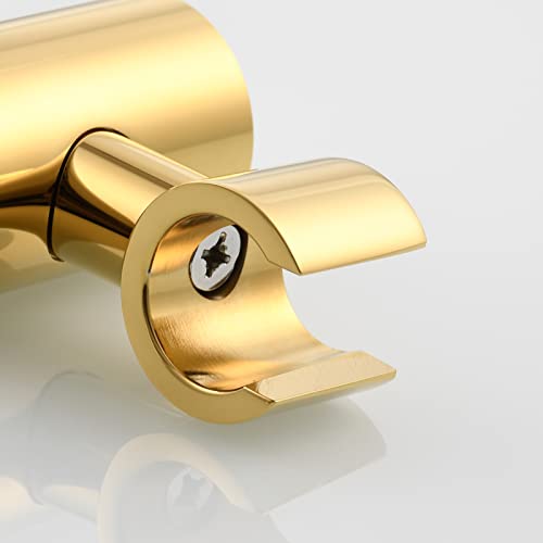 Adjustable Hand Held Shower Bracket Brass Shower Head Holder for 25mm O.D Shower Rod, Titanium Gold, ST38AJ - color: Titanium Gold
