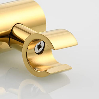 Adjustable Hand Held Shower Bracket Brass Shower Head Holder for 25mm O.D Shower Rod, Titanium Gold, ST38AJ - color: Titanium Gold