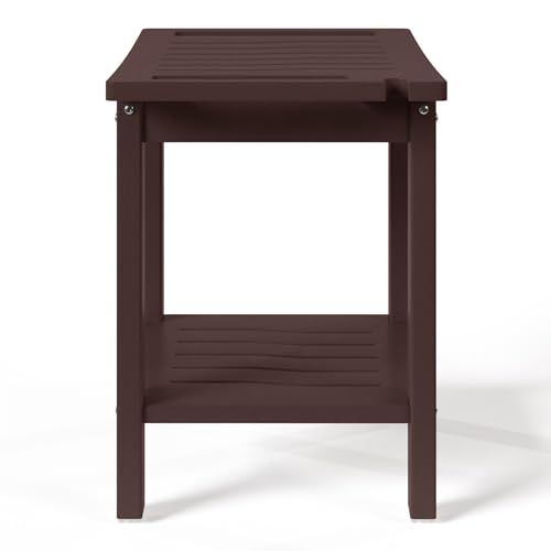 Sage HDPE Poly Plastic Waterproof Bathroom Shower Bench, Dark Brown - color: Dark Brown