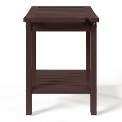 Sage HDPE Poly Plastic Waterproof Bathroom Shower Bench, Dark Brown - color: Dark Brown