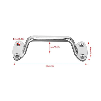 6" Grab Bar, Marine Grade 316 Stainless Steel Bath Shower Bars Heavy Duty Bathroom Hand Rail Safety Handle Pull for Elderly Seniors Assist, for Home Boat Yacht Rvs Garage Barn Gate Door Handles - size: 1Pcs