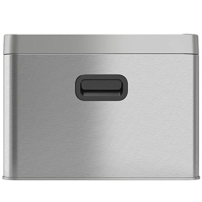 ITouchless 5.3 Gallon / 20L Slim Dual Compartment Open Top Trash Can and Recycle Bin – Rectangular Stainless Steel Wastebasket for Kitchen, Home, Office, Cubicle, Breakroom, Garage - color: Silver