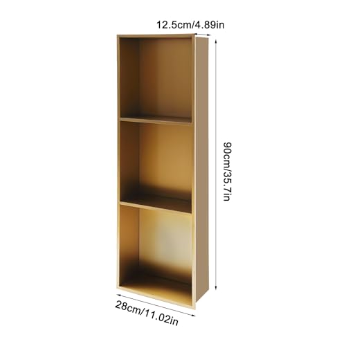 3-Tier Modern Stainless Steel Shower Niche, Titanium Gold, 11" X 35", Recessed Vertical Shower Niche for Storage Soap Shampoo - color: Titanium Gold