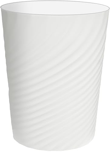 DAJITRE 1.8 Gallon Small Trash Can Wastebasket Recycling Bin Slim Profile for Compact Spaces Bathroom, Office, Bedroom, Kitchen (1.8 Gallon, White) - color: white, size: 1 Pack