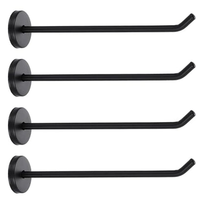 uxcell 4Pcs 8 Inch Coat Hooks, Stainless Steel Long Nose Wall Mount Hook, Robe Towel Hangers with Screws for Livingroom Bathroom Closets and Wardrobe, Black - color: Black, size: 8 Inch