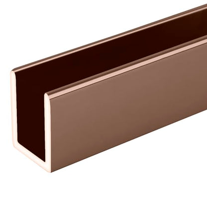 Brixwell SDCD38PC0-CCP4 Polished Copper 3/8" Fixed Panel Shower Door Deep U-Channel - 4 inch Sample - color: Polished Copper, size: 4 Inch - Sample