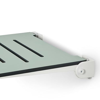 18 inch Silhouette Slimline Folding Wall Mount Shower Bench Seat, Sea Green Seat with White Frame - color: Sea Green Seat With White Frame