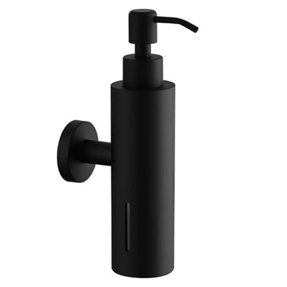Wall Mounted Soap Dispenser, 280ML Refillable Stainless Steel Hand Soap Pump for Bathroom & Kitchen, Durable Brushed Finish Shower Soap Holder (Black) - color: Black