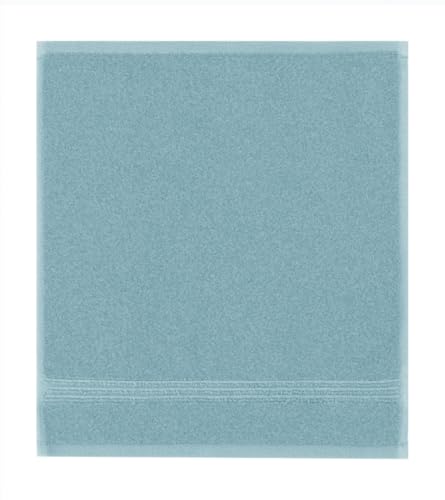 Ozdilek 6-Piece Washcloth Set 13x13 Towels 100% Turkish Cotton, Soft, Absorbent, Gentle on Sensitive Skin, Multi-Purpose Use, Washable, Reusable, Ideal for Baby Care & Spa 6 Towels (Milky Blue) - color: Milky Blue
