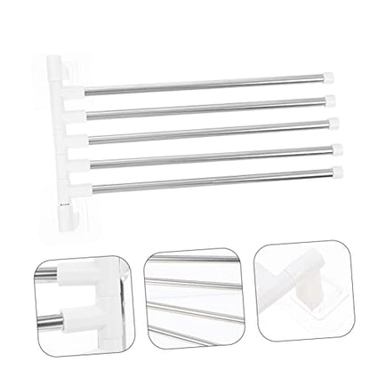 UKCOCO Stainless Steel Rotatory Towel Storage Shelf Wall Mounted Bar Bathroom Towel Holder with Punch Installation Scratch Resistant Rack