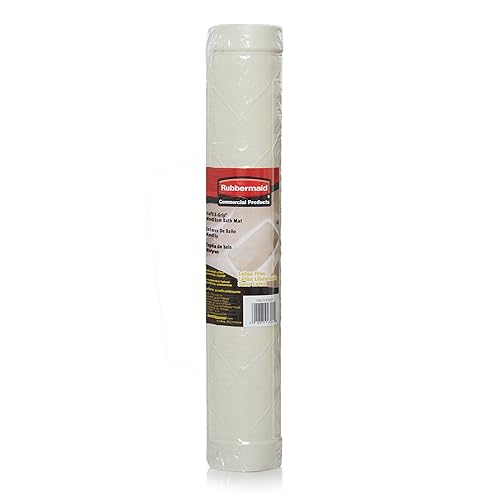 Rubbermaid Commercial Products Safti-Grip Bath Mat, Medium, White, Suction-Backed, Non-Slip for Commercial/Residential Use for Shower Stall/Bathtub/Bathroom - size: Medium