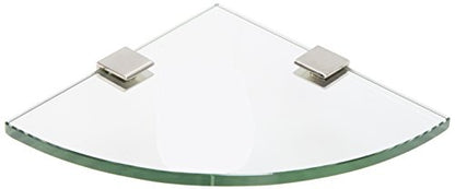 Spancraft 6" Quarter Round Glass with Square Clamp, Brushed Nickel Bracket - color: Brushed Nickel Bracket