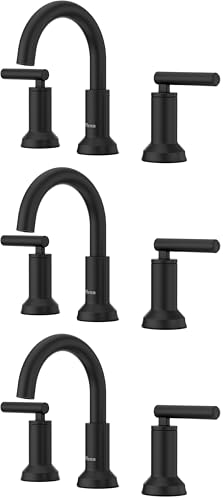 Pfister Capistrano Bathroom Sink Faucet, 8-Inch Widespread, 2-Handle, 3-Hole, NSF Certified, Spot Defense Matte Black Finish, LF049CSOSDB (Pack of 3) - color: Spot Defense Matte Black, size: 3 Pack