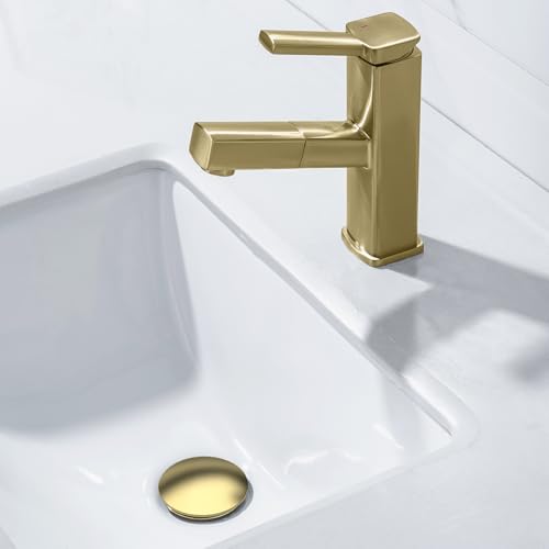 KAIYING Pop Up Drain Without Overflow, Bathroom Vessel Sink Drain | NO Overflow, Detachable Basket Drain Stopper Assembly, Anti-Clogging & Anti-Explosion Drain Strainer, Brushed Champagne Gold - color: Brushed Champagne Gold, style: NO Overflow