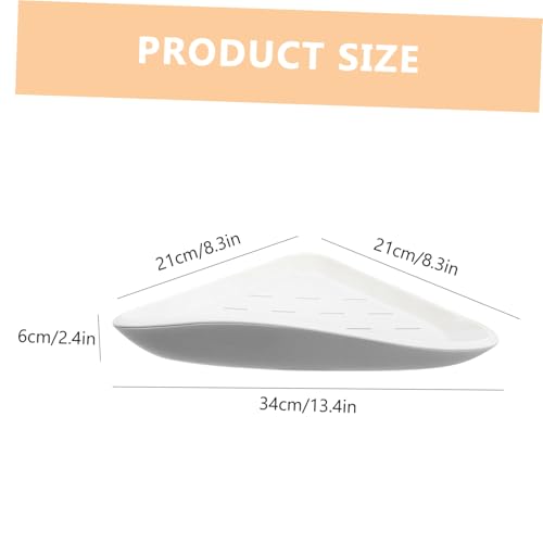 PRETYZOOM Wall Mounted Corner Shelf Organizer Punch-Free Bathroom Storage Rack Triangular Shower Shelf for Corner Waterproof Plastic Easy to Install for Bathroom and Kitchen