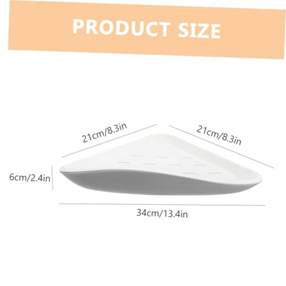 PRETYZOOM Wall Mounted Corner Shelf Organizer Punch-Free Bathroom Storage Rack Triangular Shower Shelf for Corner Waterproof Plastic Easy to Install for Bathroom and Kitchen
