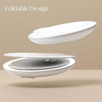 Fancii 10x Travel Magnifying Makeup Mirror with Lights, Rechargeable, Height Adjustable 8" Stand, 3 Dimmable Color Modes, Portable LED Vanity Mirror (Abigail)
