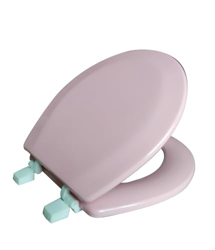 American Dream 17" MDF Toilet Seat – Pink Finish, Durable Medium-Density Fiberboard Construction with Easy-Install Hardware and Standard Round Fit - color: Pink