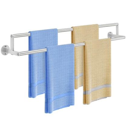Double Towel Racks for Bathroom, 32 inch Double Towel Bar, Bathroom Towel Rack Wall Mounted, Double Towel Rod Stainless Steel Bathroom Towel Holder(Brushed Nickel) - size: 32 Inch