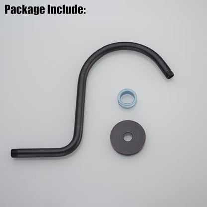 RANDOM S Shaped Shower Head Riser Pipe,Goose Neck Shower Arm 13 Inch Shower Head Extension Arm with Flange,Standard 1/2" Connection,Oil Rubbed Bronze.RD-91098-13ORB - color: Oil Rubbed Bronze