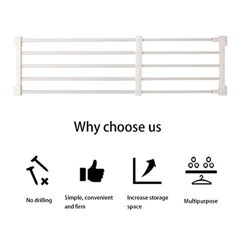 Adjustable Shelf Organizer Expandable Closet Shelf and Rod with No Drilling for Wardrobe Cupboard Kitchen Bookcase (10.3" - 14.9") - size: 10.3" - 14.9"