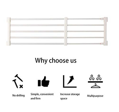 Adjustable Shelf Organizer Expandable Closet Shelf and Rod with No Drilling for Wardrobe Cupboard Kitchen Bookcase (10.3" - 14.9") - size: 10.3" - 14.9"