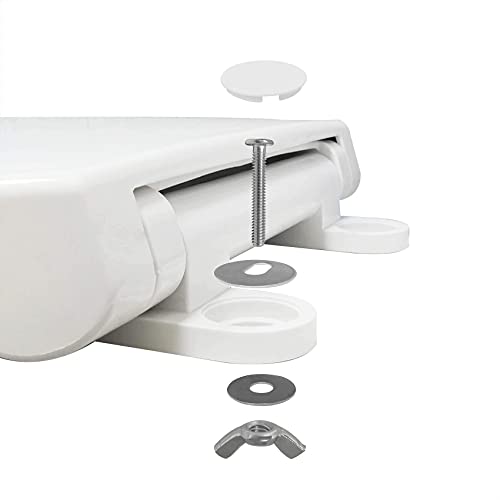 CYRRET Toilet Seat Round with Lid, Slow Close, Easy to Install and Clean, Durable Plastic, White, Replacement Toilet Seats, Fits Standard Round Toilets Bowl - style: Round